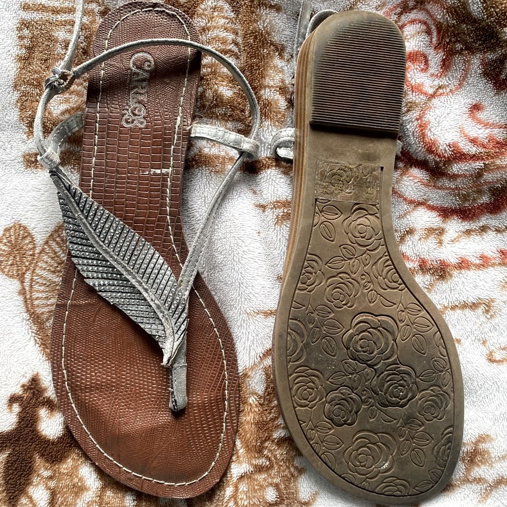 Carlos feather rhinestone sandal